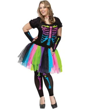 Funky Punk Bones Womens Plus Size Costume