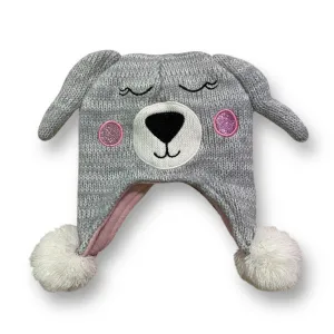 Girls Children's Place Size 12-24 Months Gray Knit Puppy Winter Hat