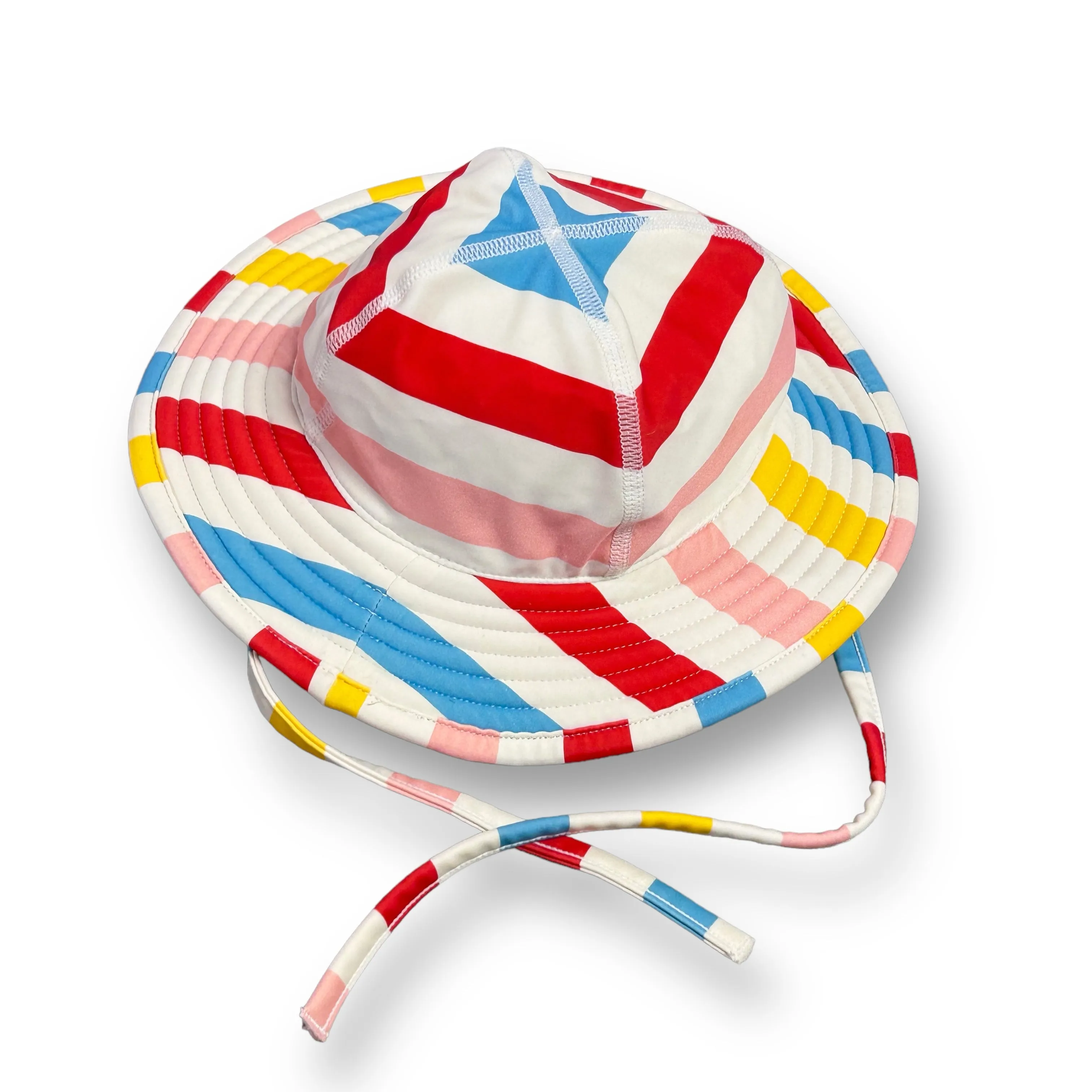 Girls Hanna Andersson Size XXS Multi-Color Striped Beach Sun Hat