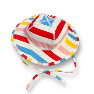 Girls Hanna Andersson Size XXS Multi-Color Striped Beach Sun Hat