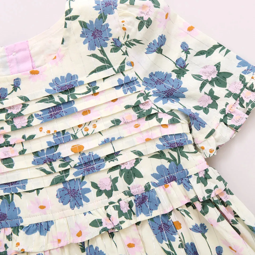 Girls Raquel Dress - Melon Daisy Floral