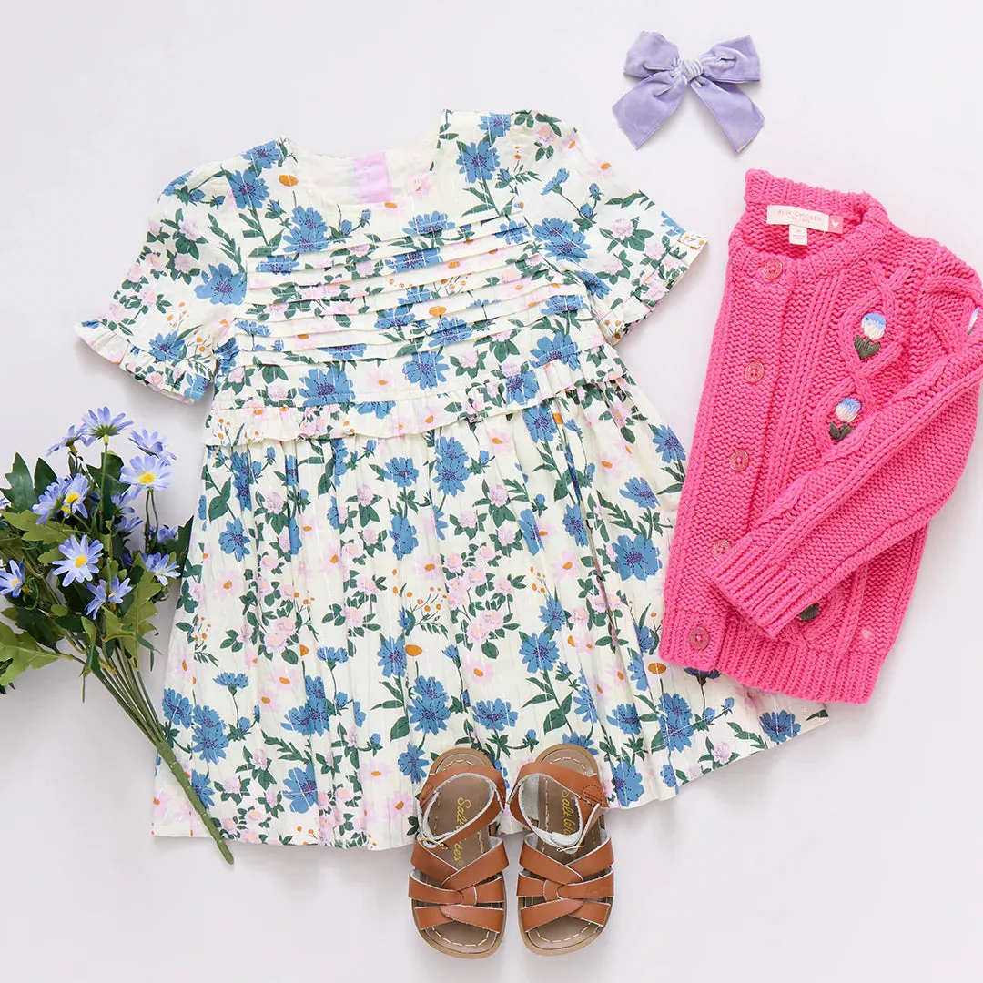 Girls Raquel Dress - Melon Daisy Floral