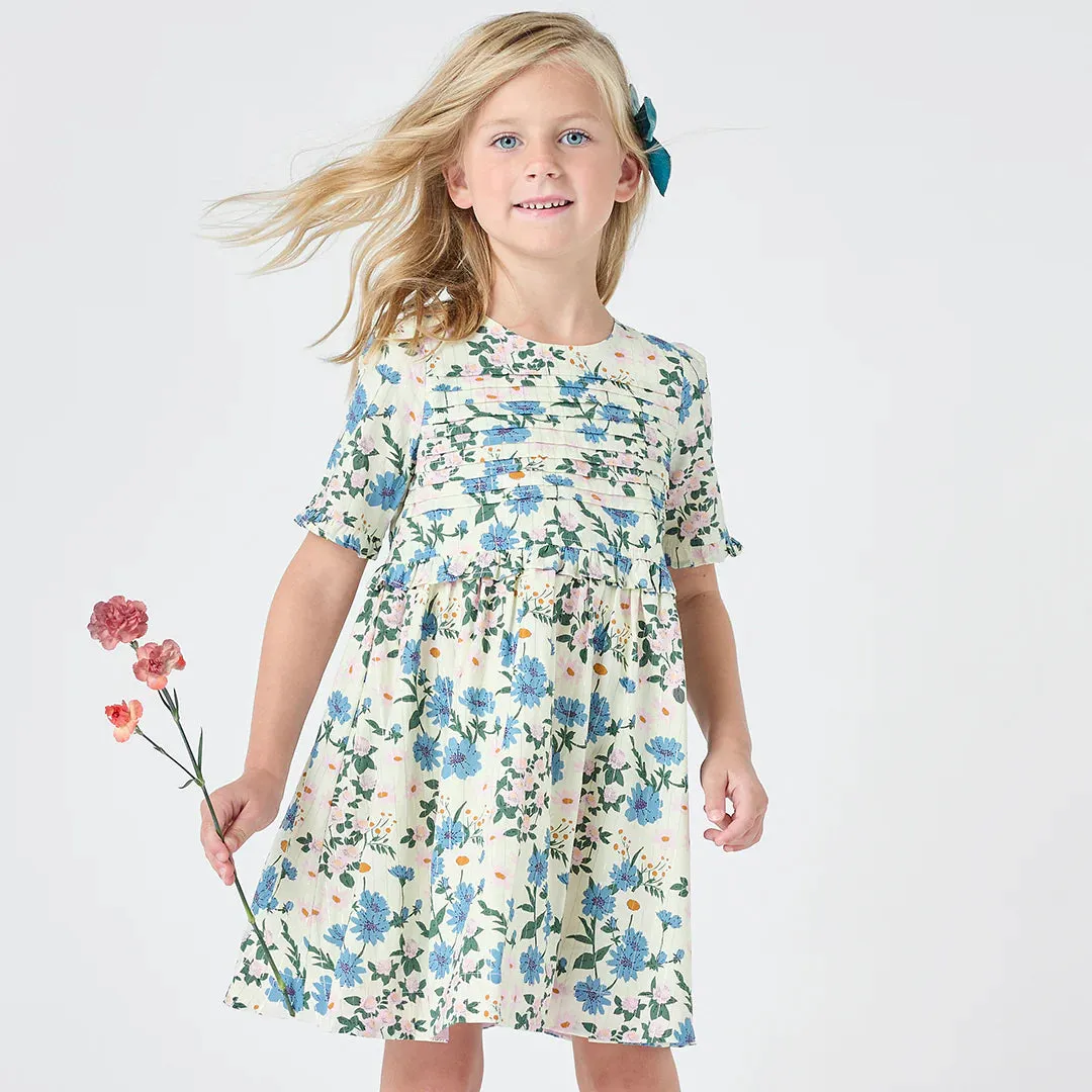 Girls Raquel Dress - Melon Daisy Floral