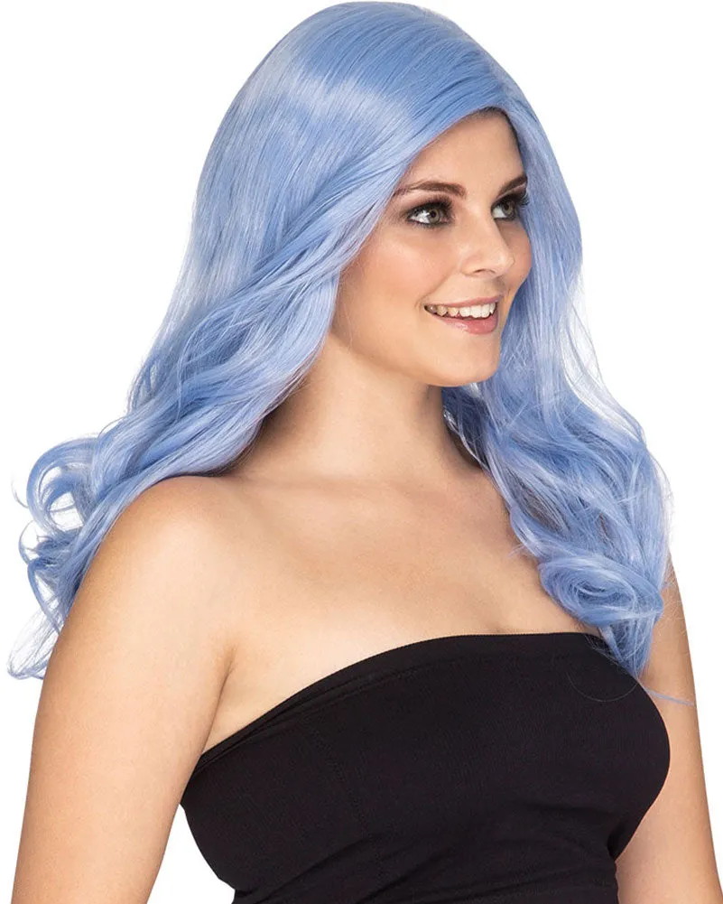 Glamour Deluxe Bubblegum Blue Long Wavy Wig