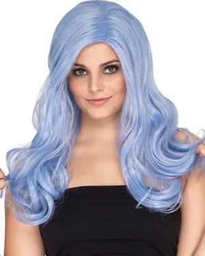 Glamour Deluxe Bubblegum Blue Long Wavy Wig