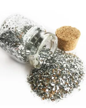 Glo Tatts Bio Glo Biodegradable Body Glitter Silver Strike 12g