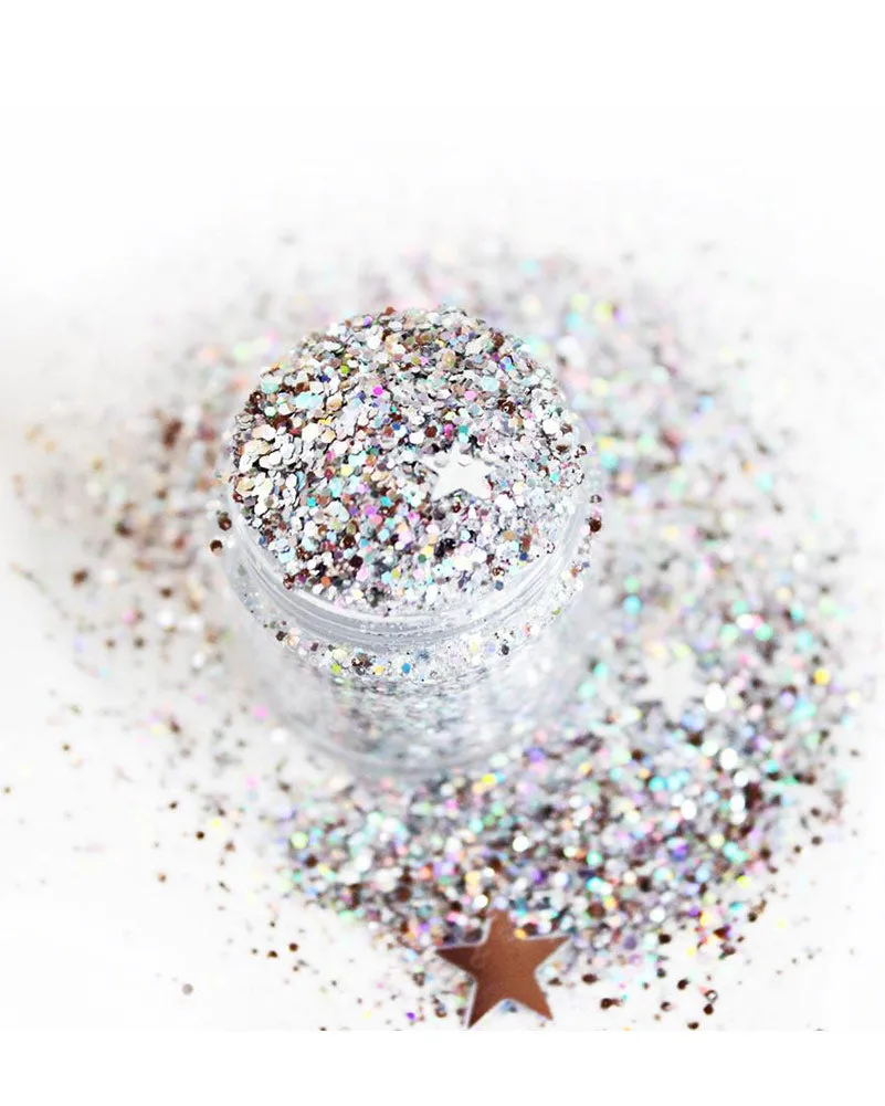 Glo Tatts Glow in the Dark Body Glitter Silver Star Struck 10g