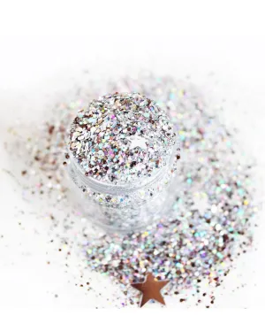 Glo Tatts Glow in the Dark Body Glitter Silver Star Struck 10g