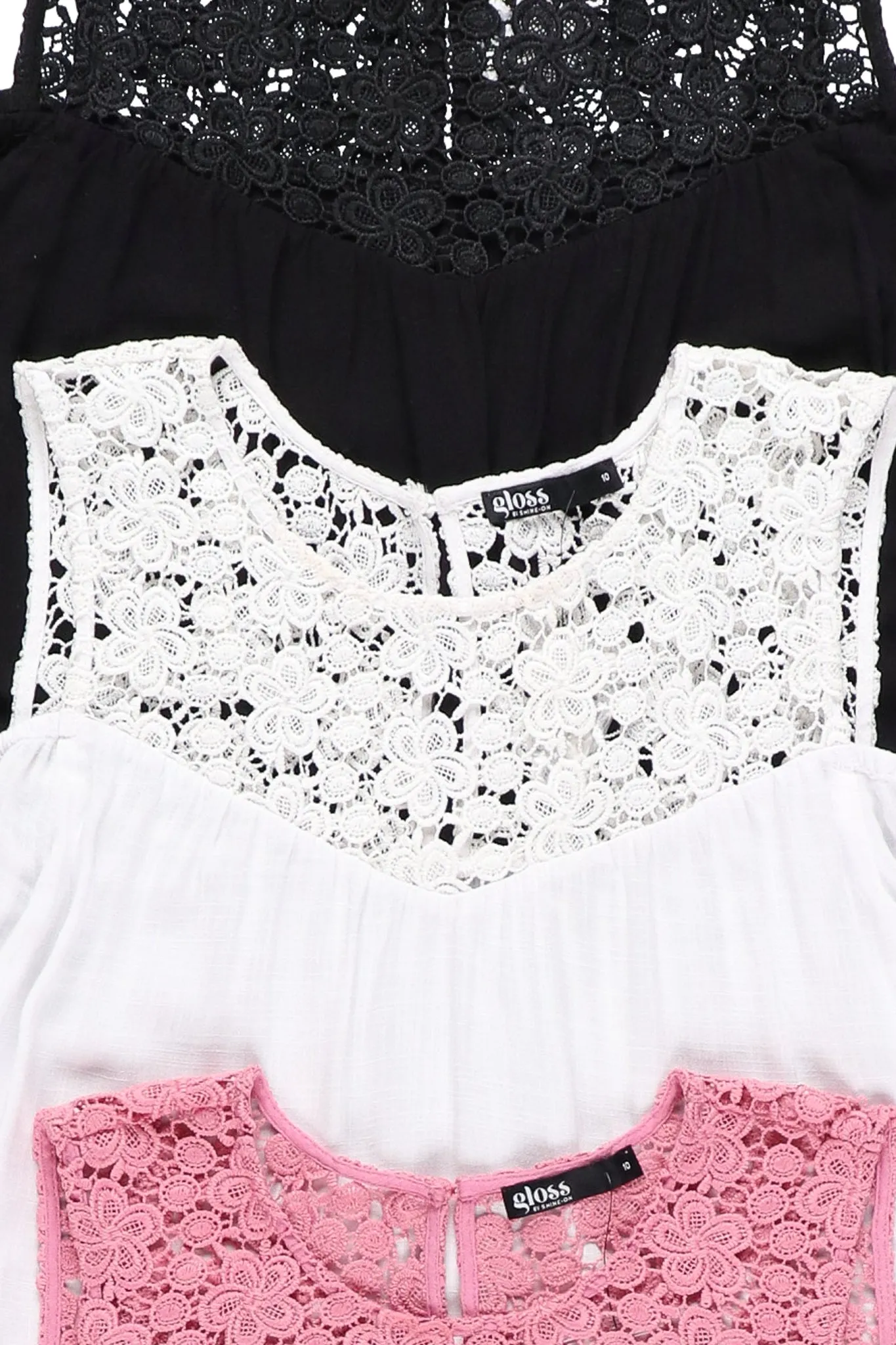 Gloss by Shine On Tayla Lace Cold Shoulder Top Pink