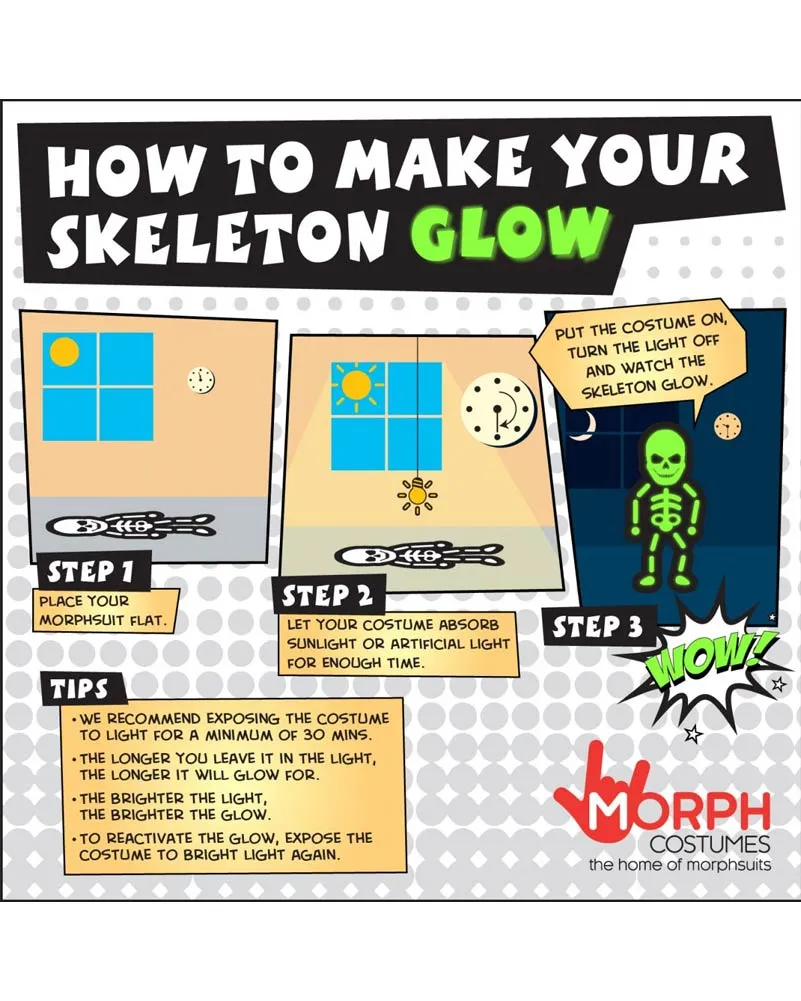 Glow Skeleton Morphsuit Kids Costume