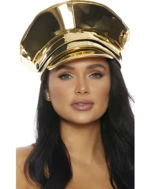 Gold Metallic Cop Hat