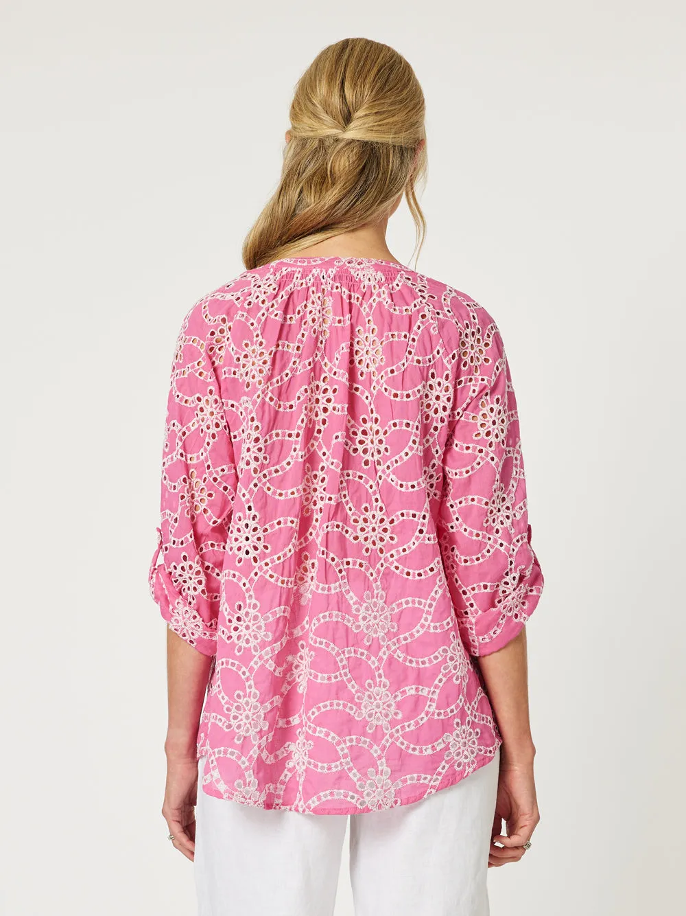 Gordon Smith Ellie Embroidery Top Pink