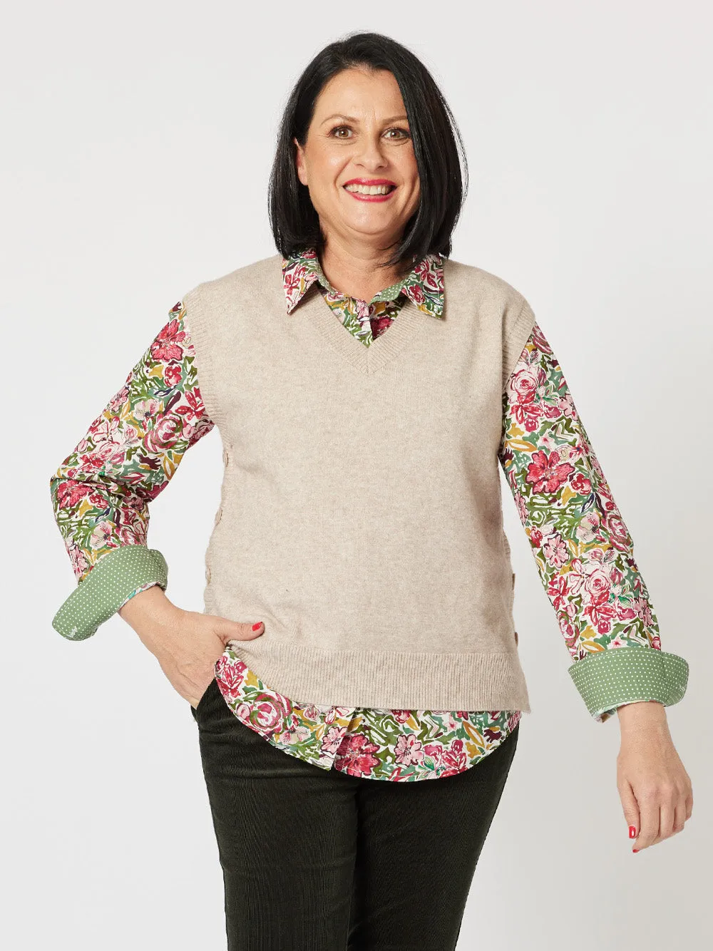 Gordon Smith English Rose Cotton Print Shirt Rose