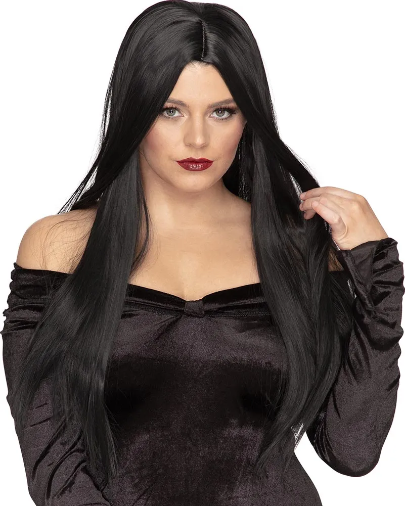 Gothic Deluxe Long Black Wig