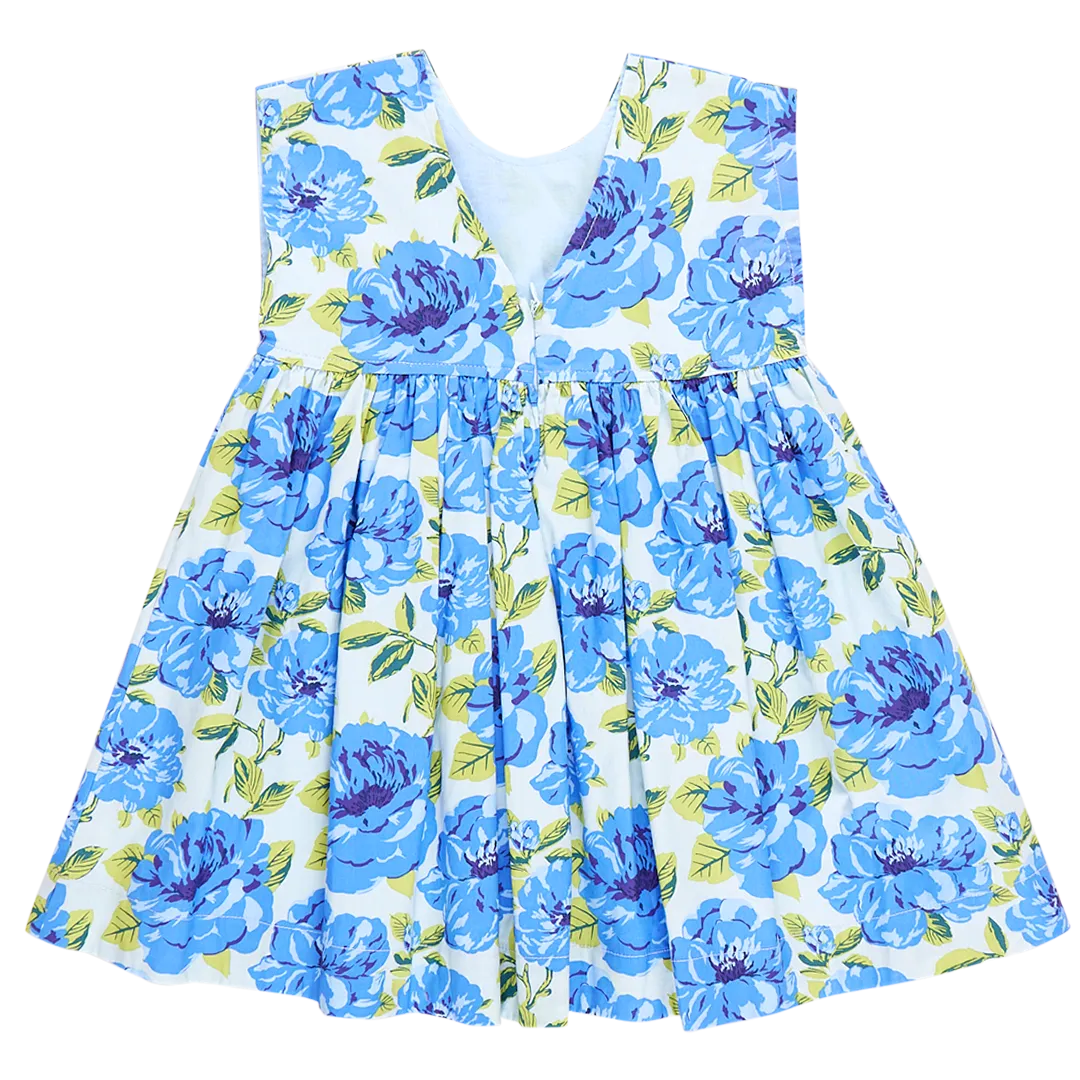 Gracie Dress Blue Peonies