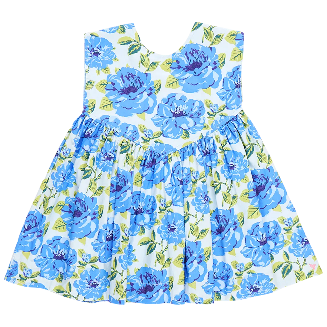 Gracie Dress Blue Peonies