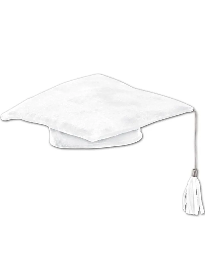 Graduate White Plush Cap