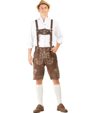 Hans Authentic Leather Lederhosen Mens Costume
