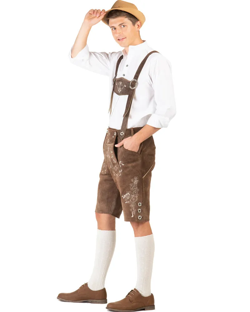 Hans Authentic Leather Lederhosen Mens Costume