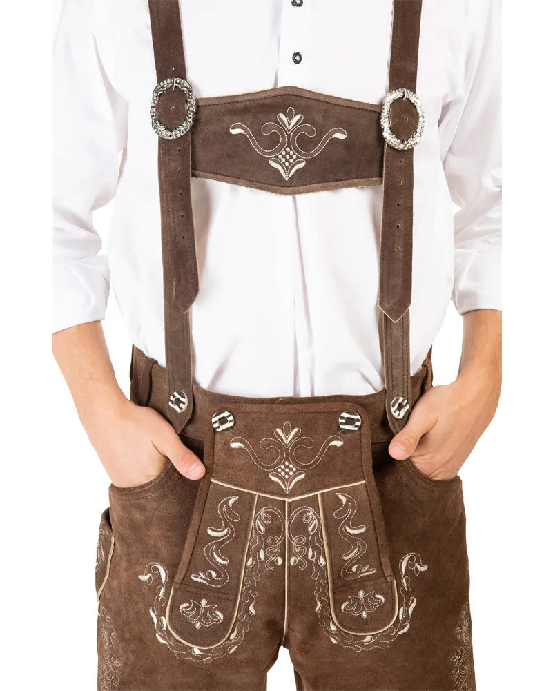 Hans Authentic Leather Lederhosen Mens Costume