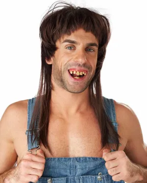 Hillbilly Heartthrob Brown Mullet Wig