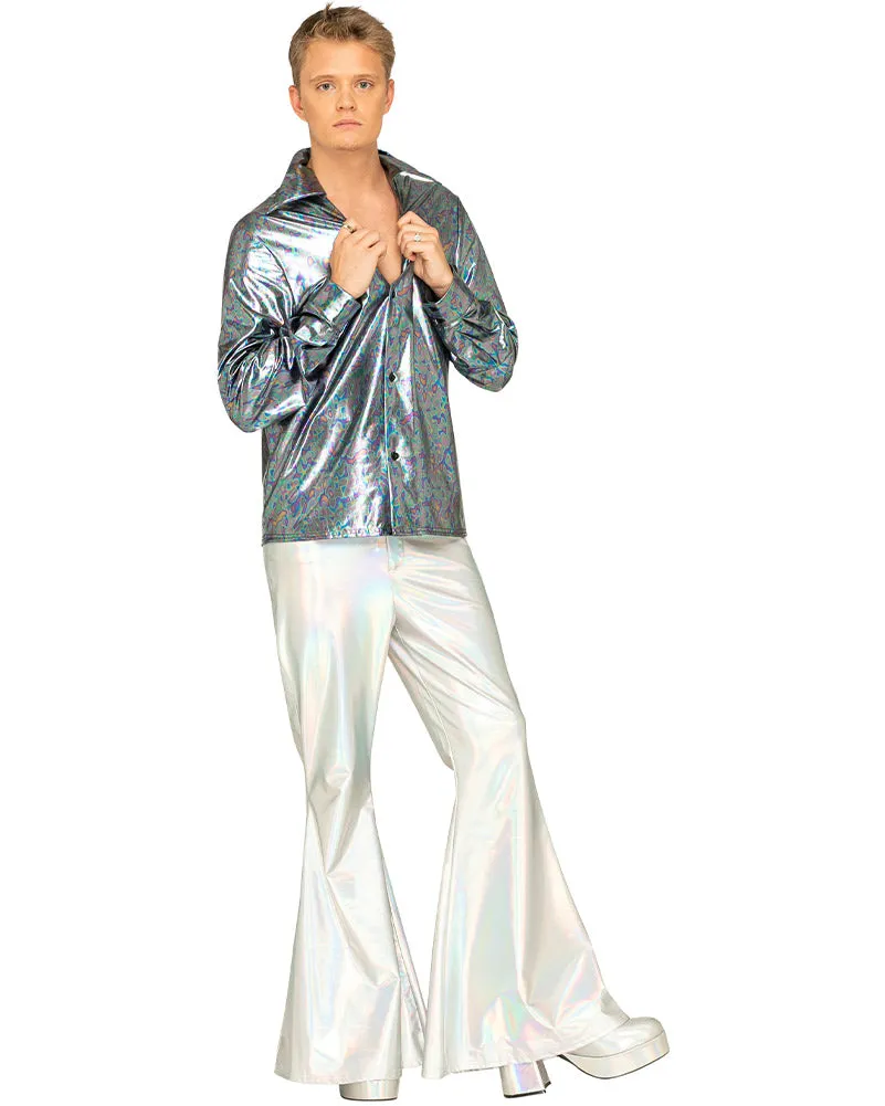 Hot Stuff Silver 70s Mens Flares