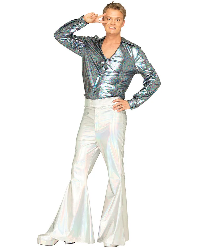 Hot Stuff Silver 70s Mens Flares