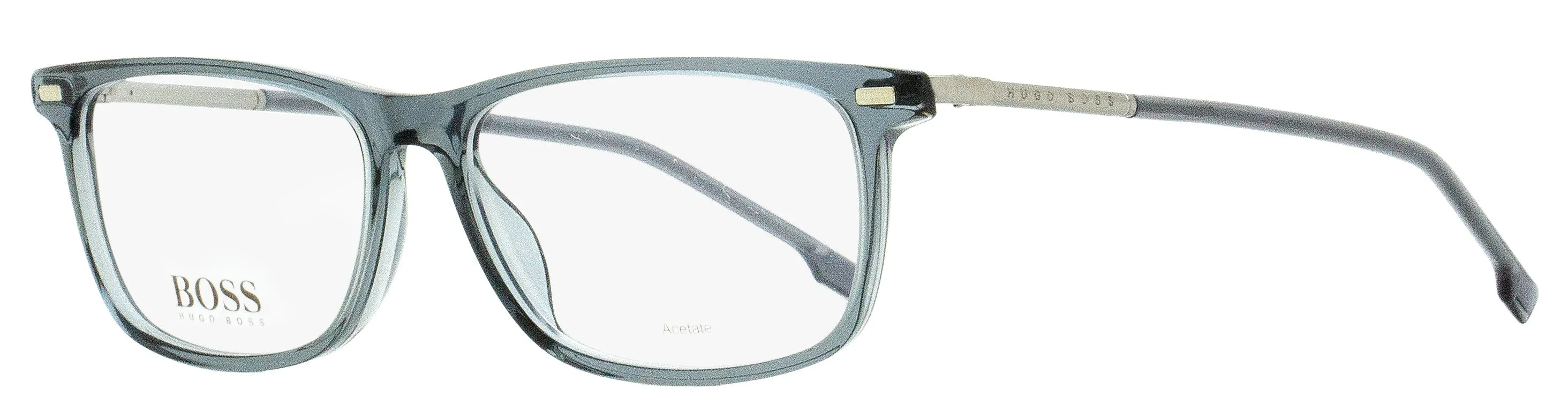 Hugo Boss Men's Rectangular Eyeglasses B1229U KB7 Transparent Gray 56mm