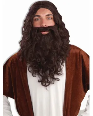 Jesus Long Brown Wig and Beard Set