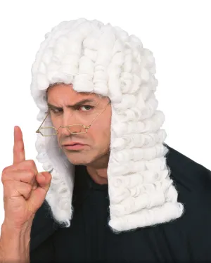 Judges Long Curly White Wig