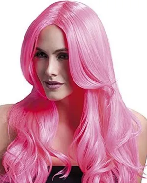 Khloe Long Professional Neon Pink Wig