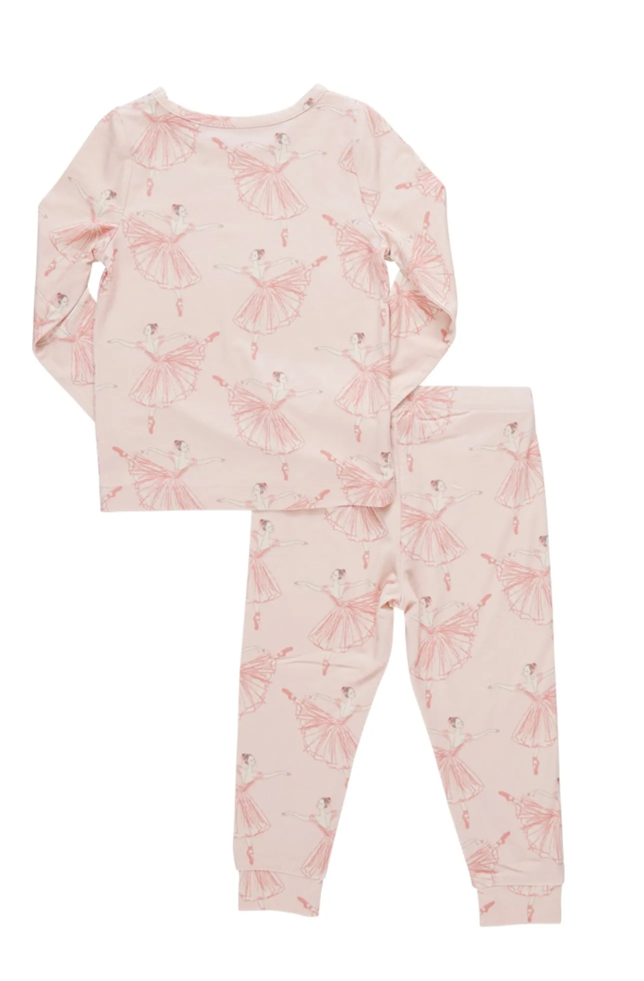 Kids Bamboo PJ Set Pink Ballerinas
