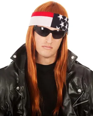 LA Rocker Bandana Long Auburn Wig