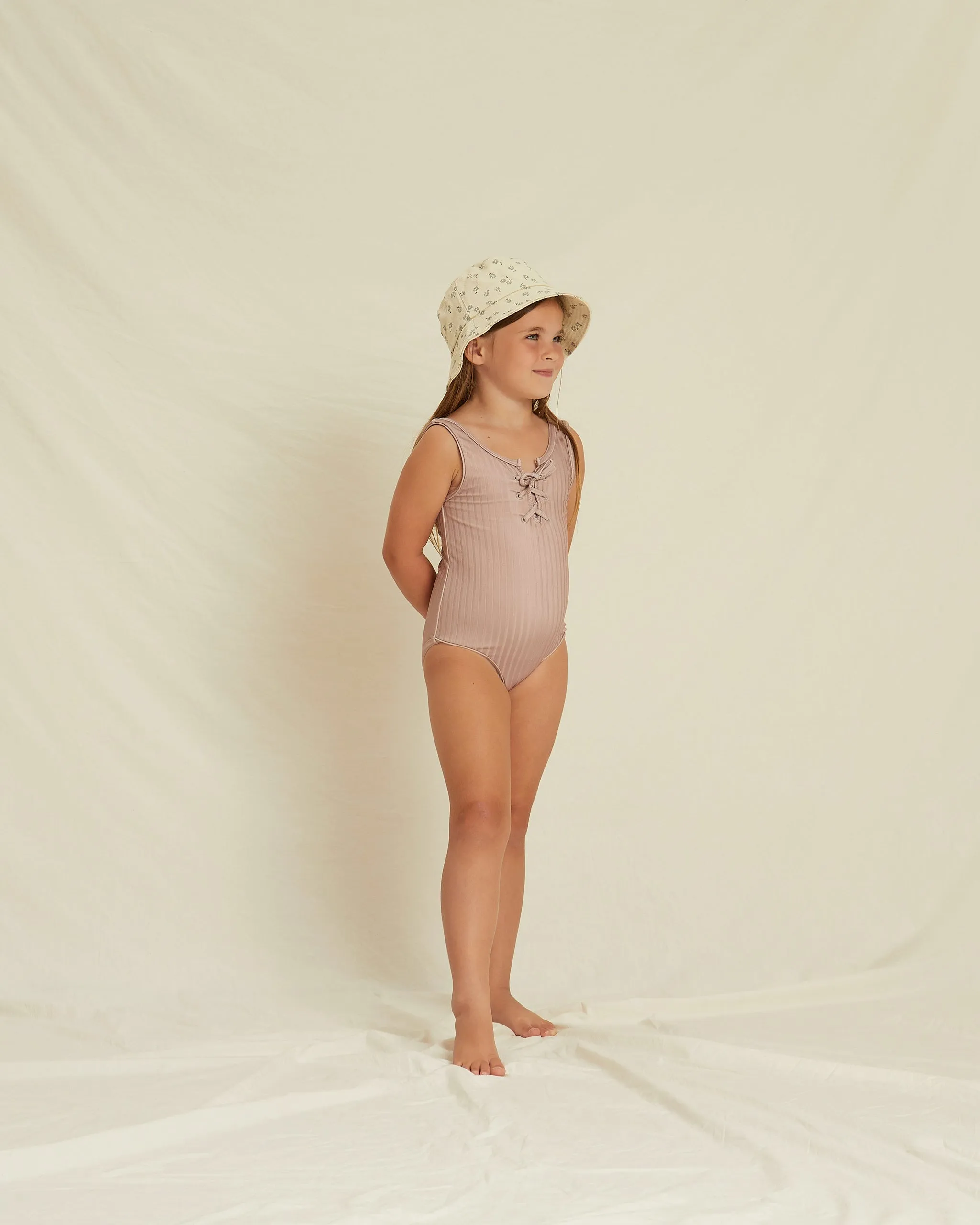lace up one-piece | mauve