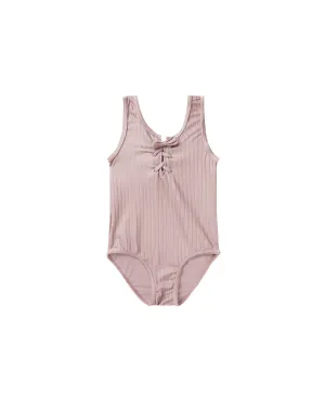 lace up one-piece | mauve