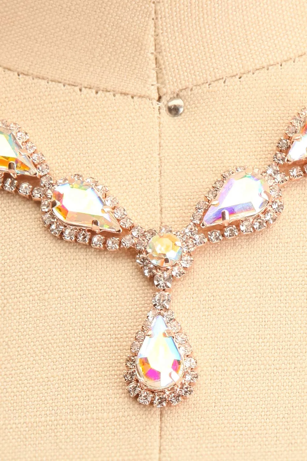 Laurier Rose | Crystal Earrings & Necklace Set