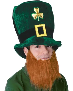 Leprechaun Hat with Attached Orange Beard