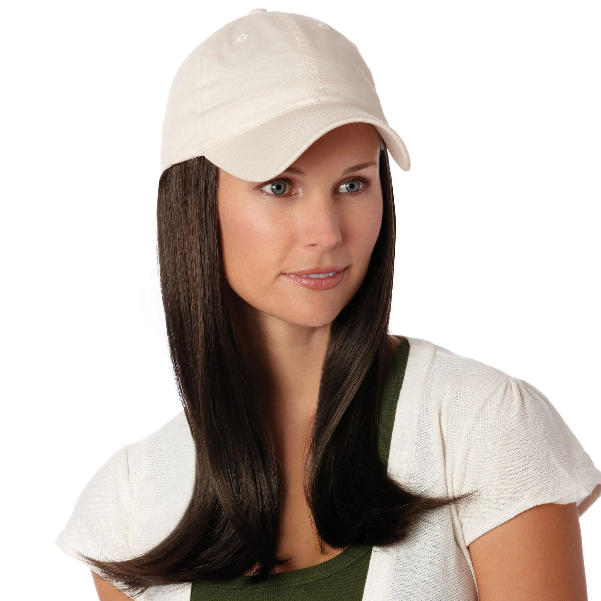 Long Wig with Beige Hat