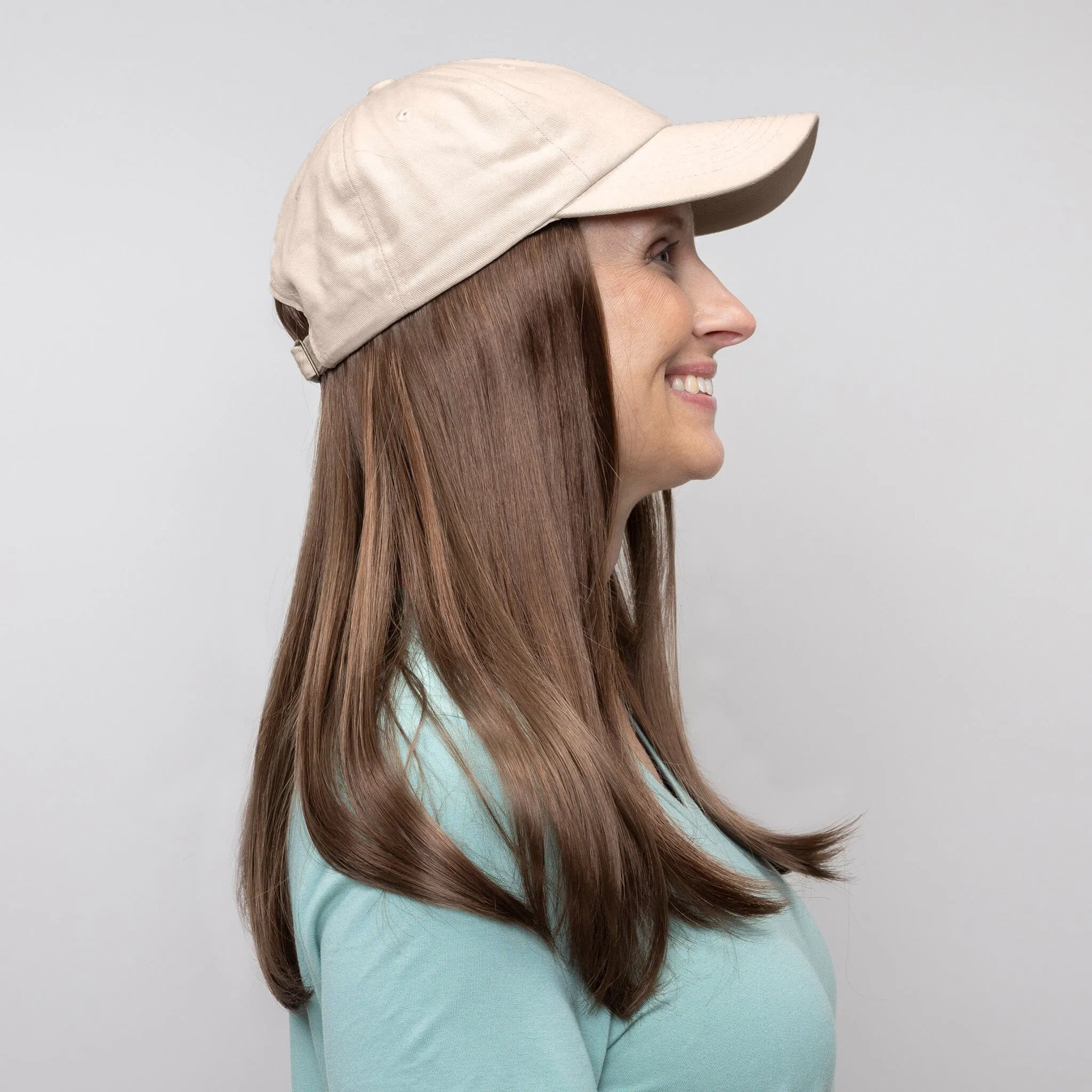 Long Wig with Beige Hat