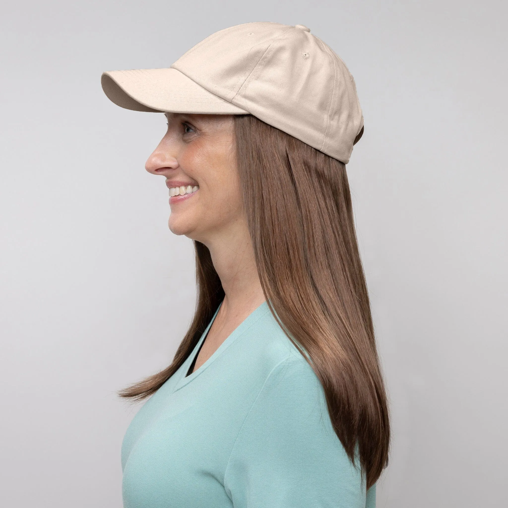 Long Wig with Beige Hat