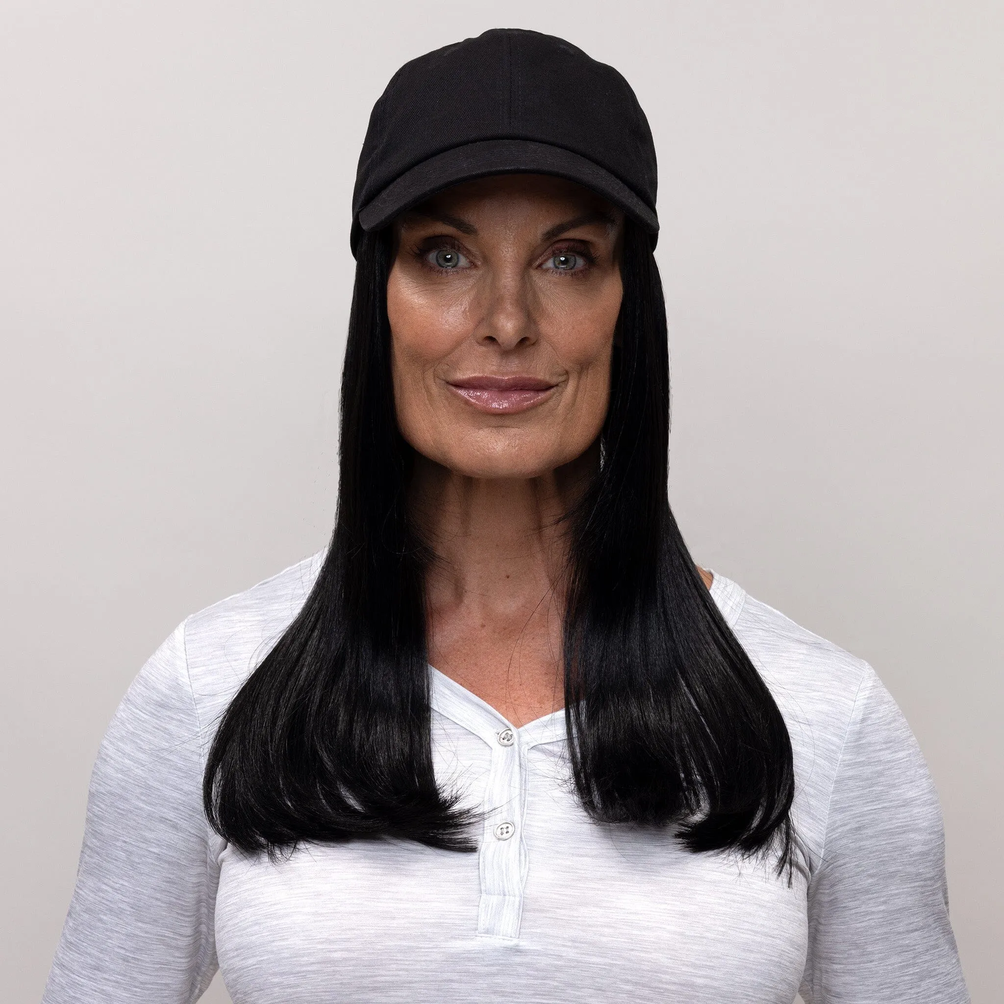 Long Wig with Black Hat