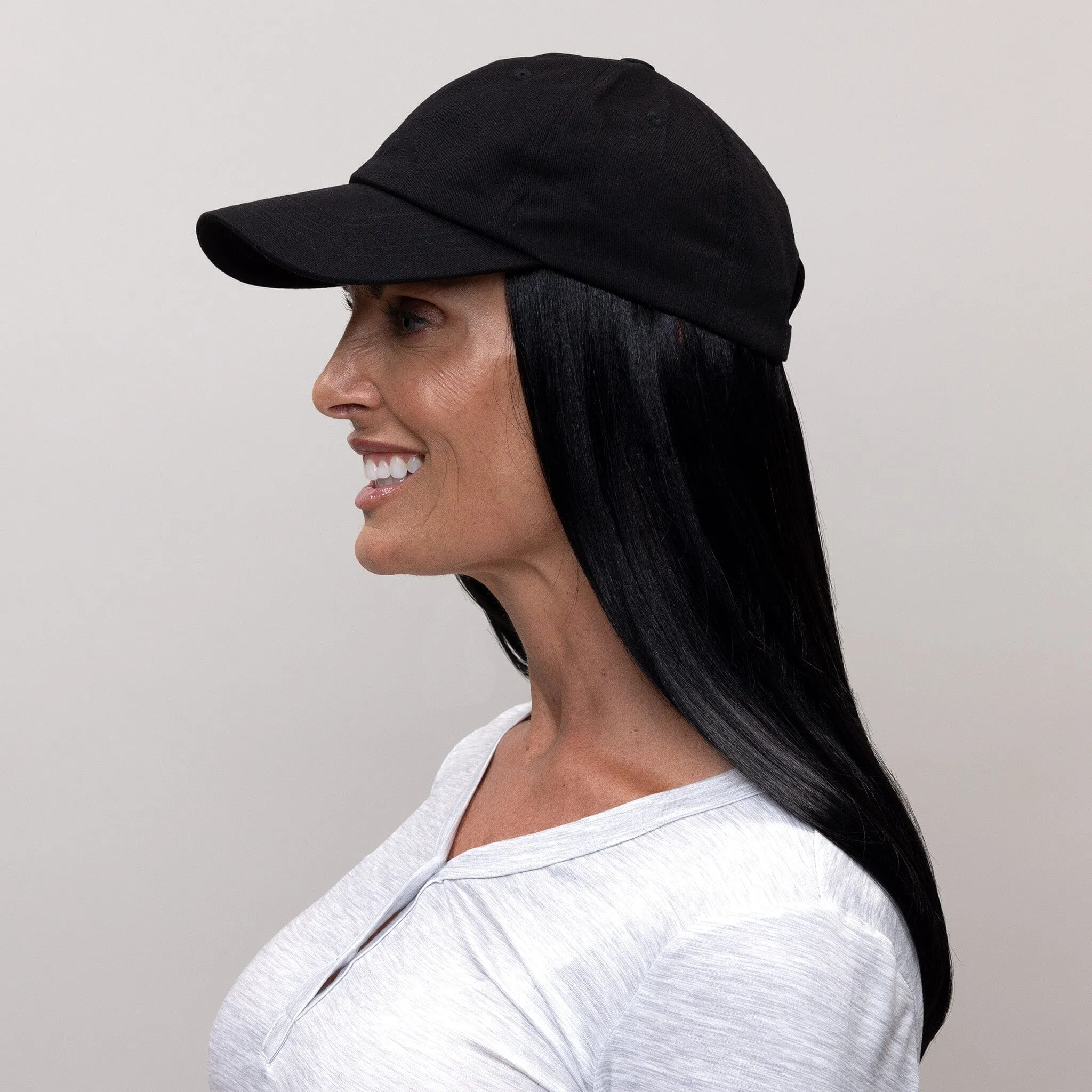 Long Wig with Black Hat