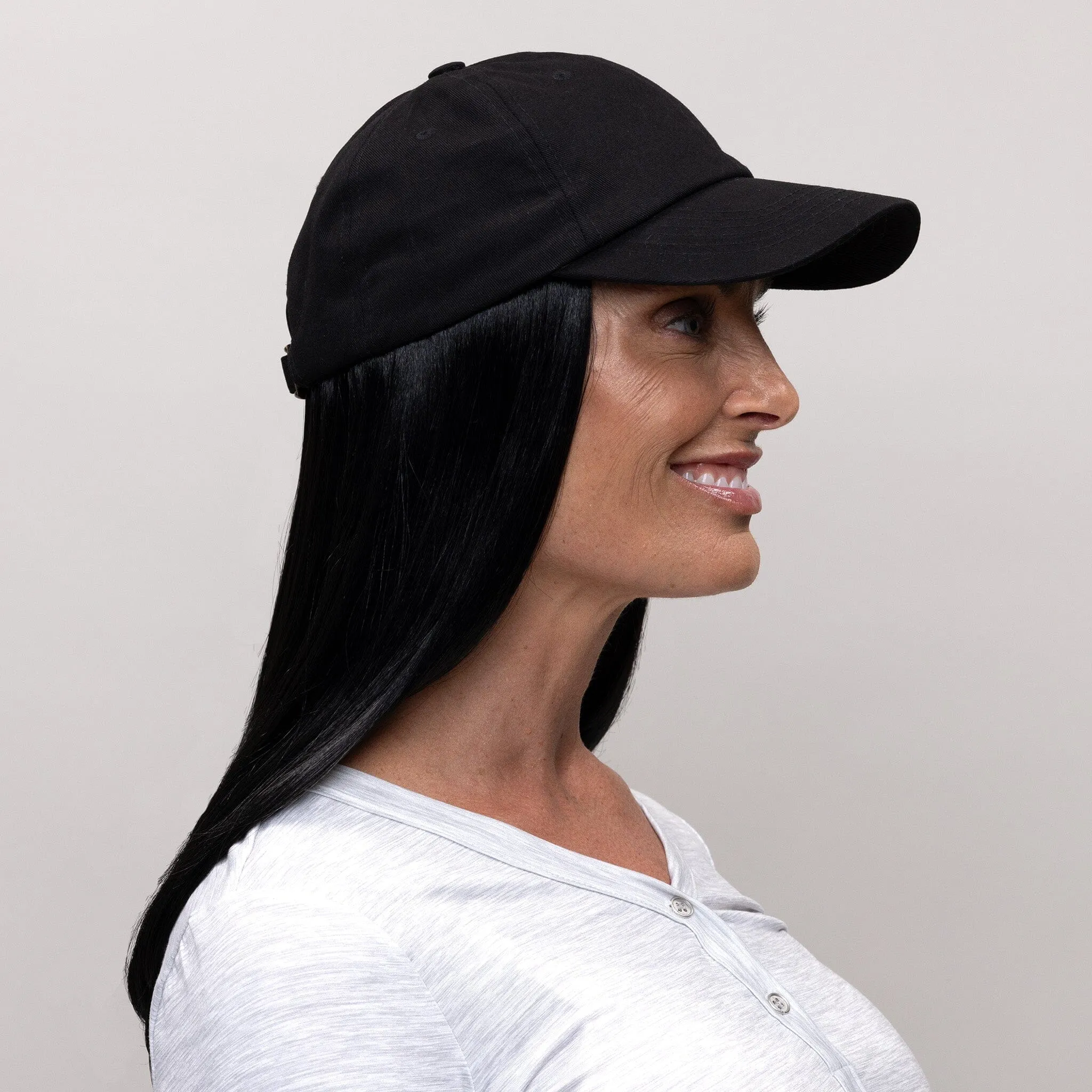 Long Wig with Black Hat