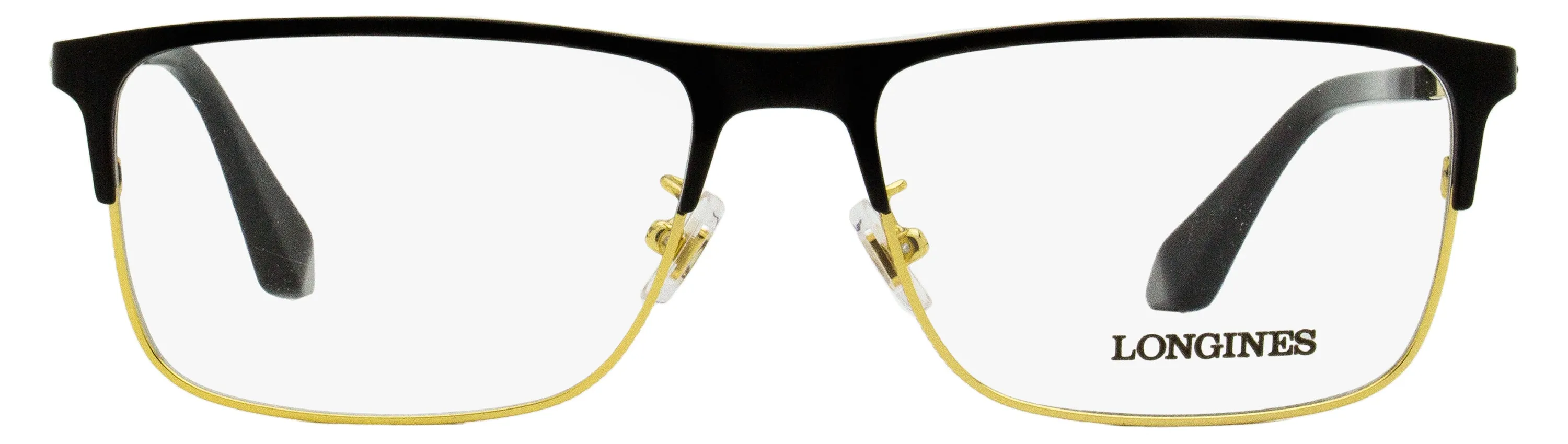 Longines Men's Rectangular Eyeglasses LG5005-H 02A Matte Black/Gold 56mm
