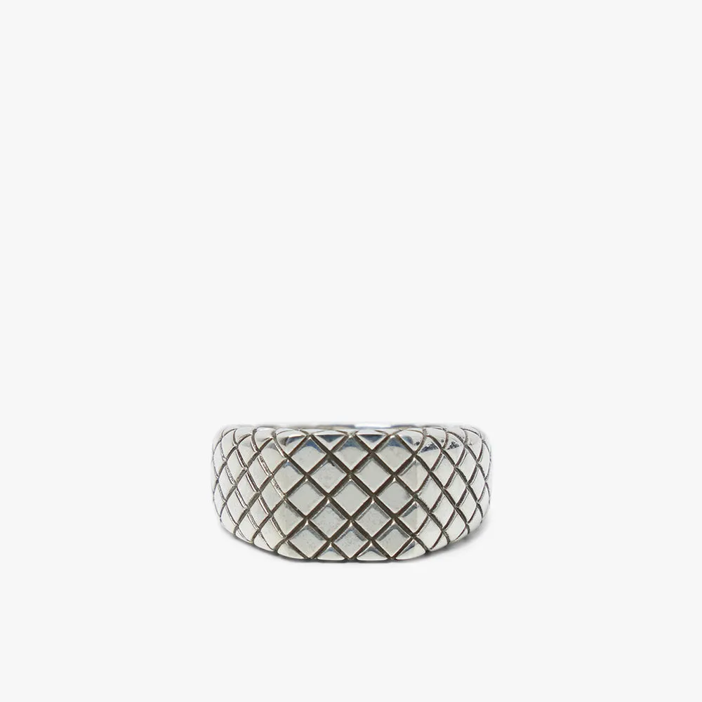 MAPLE Quilted Signet Ring / Silver .925