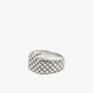 MAPLE Quilted Signet Ring / Silver .925