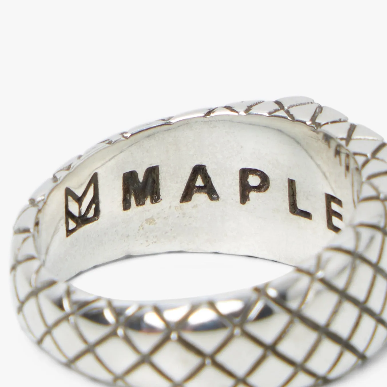 MAPLE Quilted Signet Ring / Silver .925