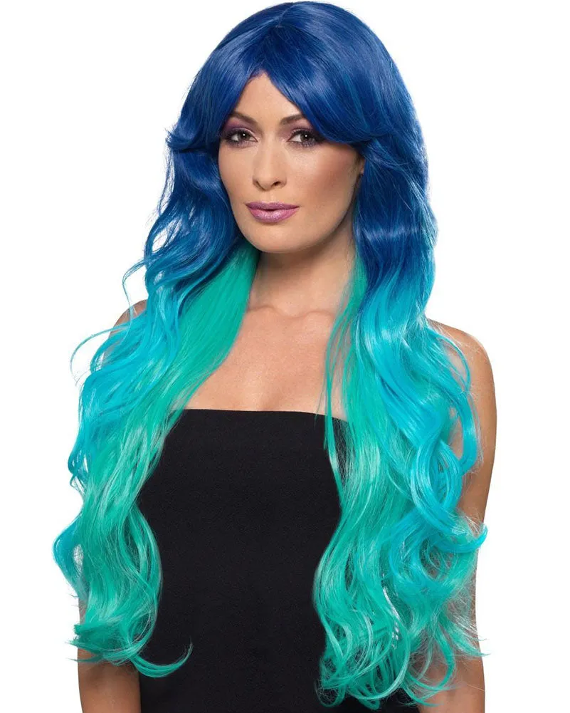 Mermaid Blue Long Wavy Wig