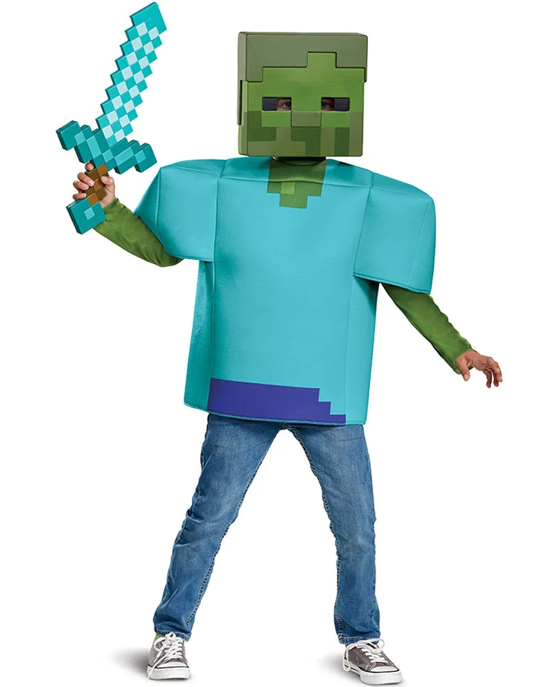 Minecraft Zombie Steve Classic Boys Costume