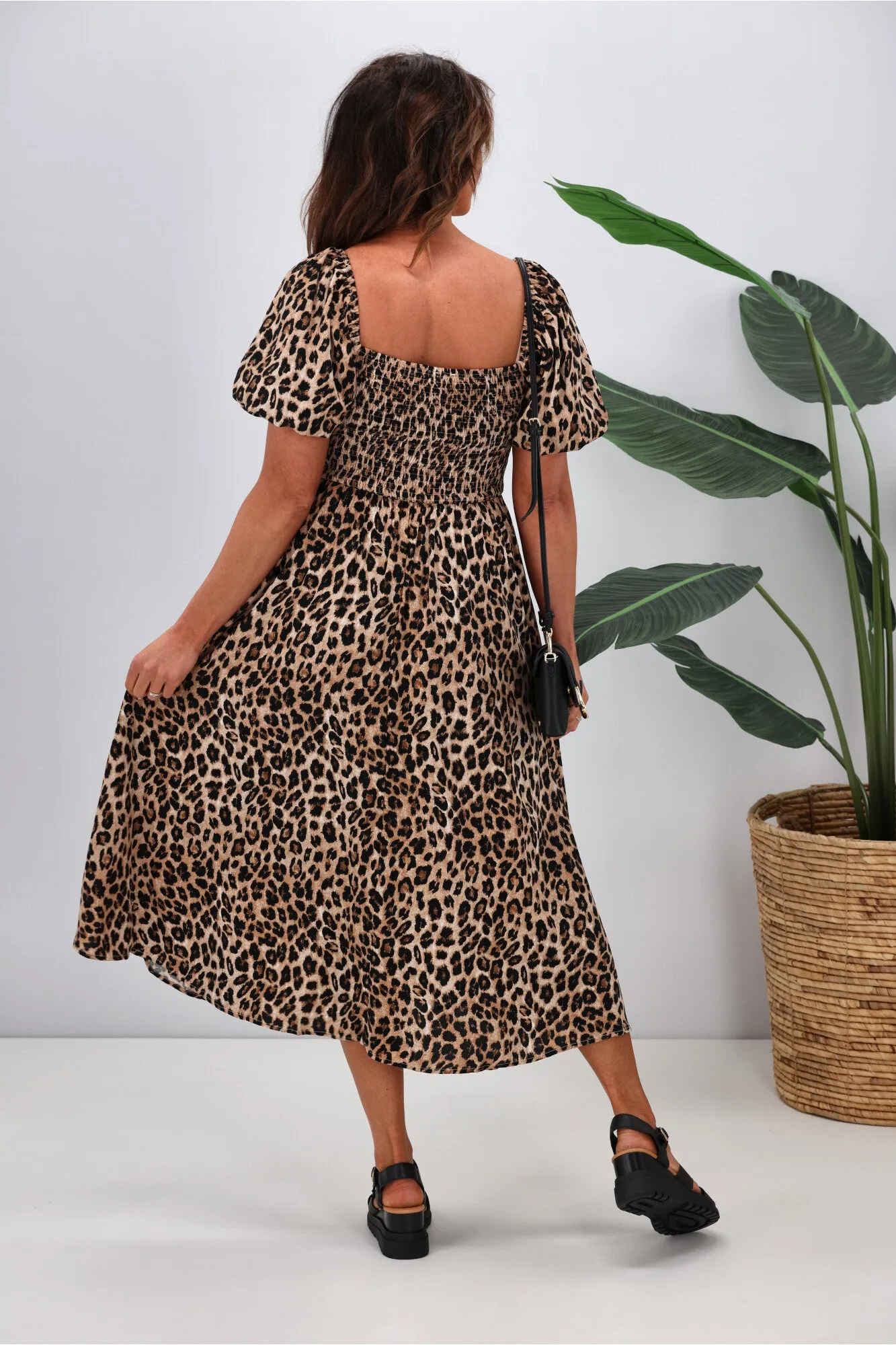Miss Marlow Kara S/S Shirred Dress Animal